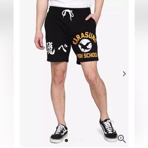HAIKYU!! Black Volley Shorts Mens Medium Loungewear Karasuno High School Manga